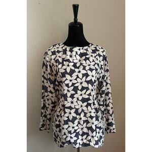 VINTAGE RAUL BLANCO Silk Floral Print Long Sleeve Pocket Detail Blouse Size 10
